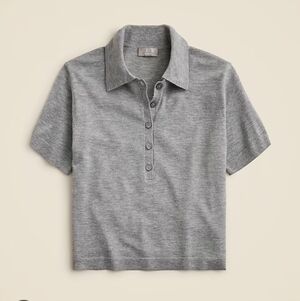 New J Crew Featherweight cashmere short-sleeve sweater-polo CJ403 $160 Retail